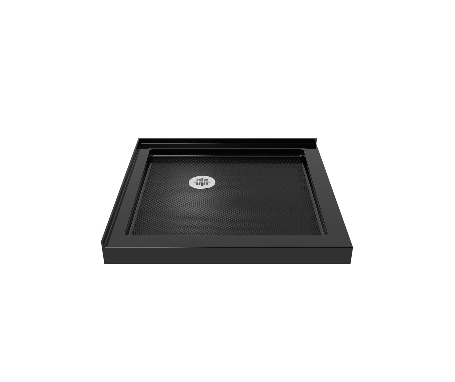 Roka 3636 Acrylic Corner Shower Base with Corner Drain in Black - Plumbing Market
