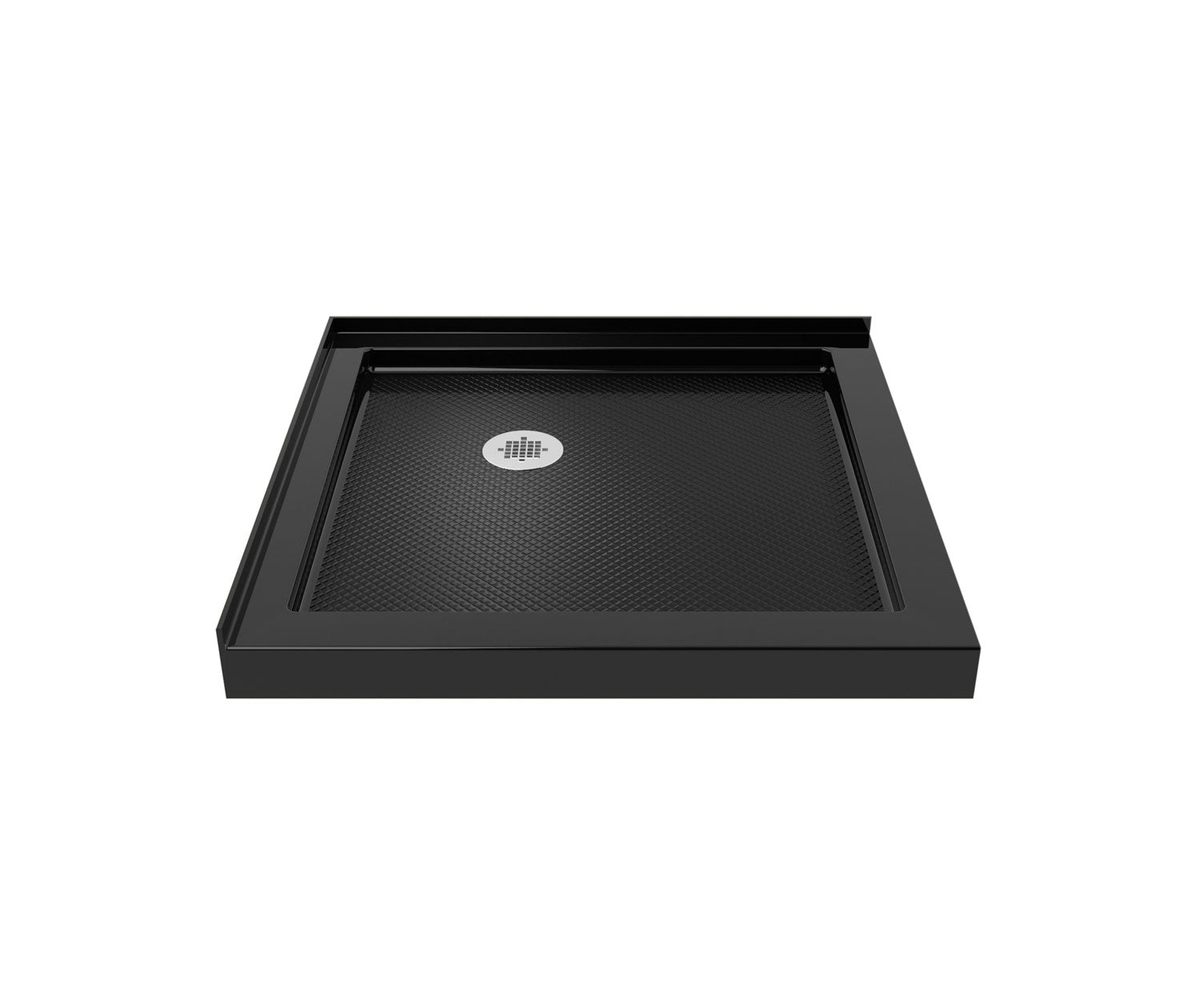 Roka 4242 Acrylic Corner Shower Base with Corner Drain in Black - Plumbing Market