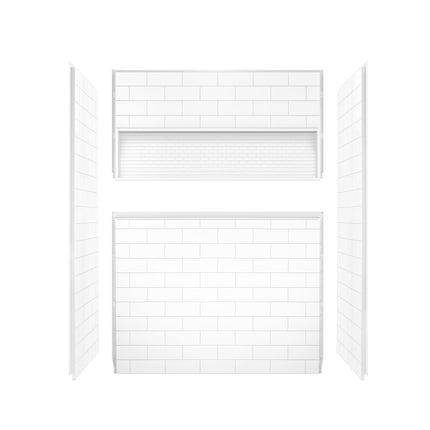NexTile 6032 Direct-to-Stud Four-Piece Alcove Shower Wall Kit in White - Plumbing Market