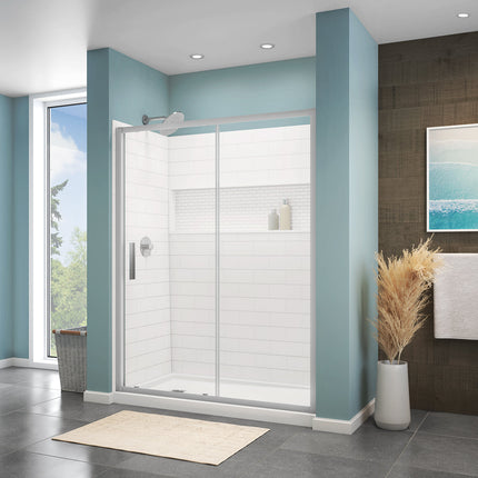 NexTile 6032 Direct-to-Stud Four-Piece Alcove Shower Wall Kit in White - Plumbing Market
