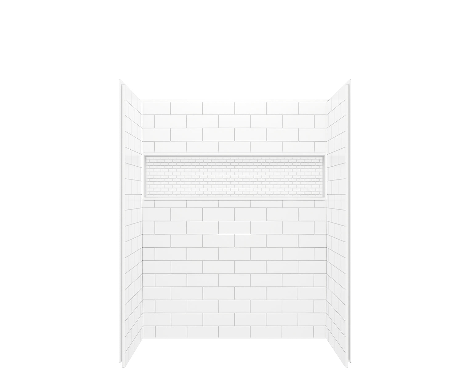 NexTile 6032 Direct-to-Stud Four-Piece Alcove Shower Wall Kit in White - Plumbing Market