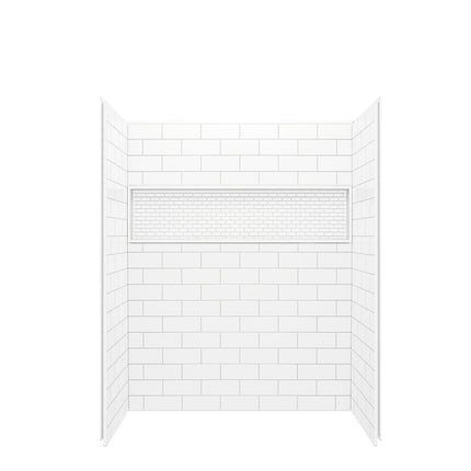 NexTile 6032 Direct-to-Stud Four-Piece Alcove Shower Wall Kit in White - Plumbing Market