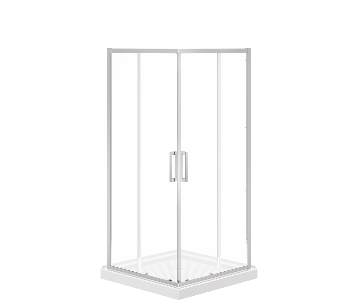 Maax Scarlet 36 x 36 Acrylic Corner Drain Shower Kit in White with Clear Glass in Chrome 107481-900-084-000 - Plumbing Market