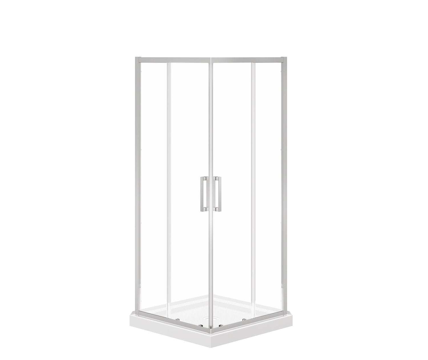Maax Scarlet 32 x 32 Acrylic Corner Drain Shower Kit in White with Clear Glass in Chrome 107484-900-084-000 - Plumbing Market