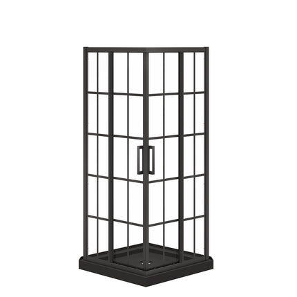 Maax Scarlet 32 x 32 Acrylic Corner Drain Shower Kit in Black with French Glass in Matte Black 107485-977-340-000 - Plumbing Market
