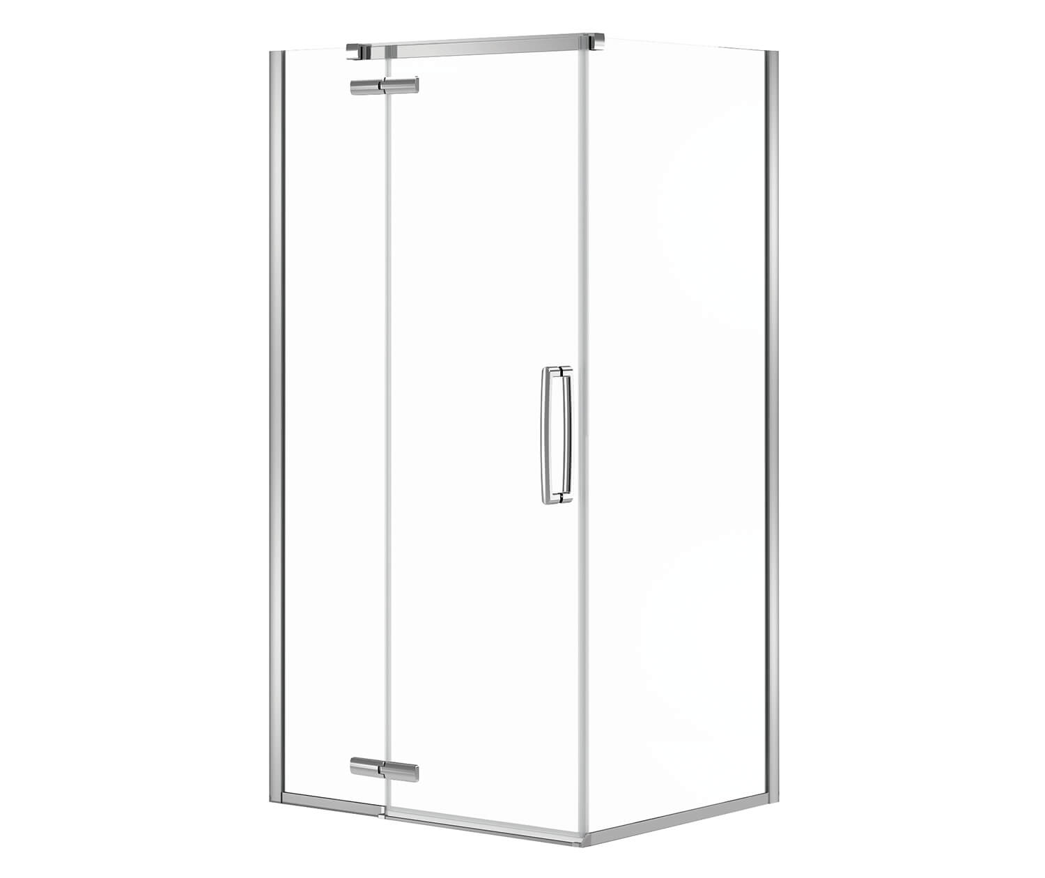 Link Curve Rectangular 42 x 34 x 75 in. 8mm Pivot Shower Door for Corner Installation with Clear glass in Chrome - Plumbing Market