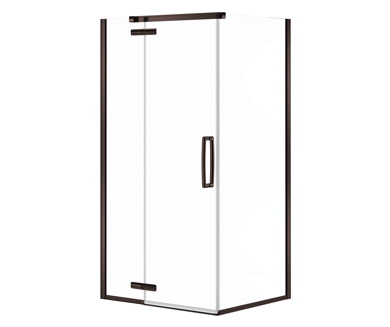 Link Curve Rectangular 42 x 34 x 75 in. 8mm Pivot Shower Door for Corner Installation with Clear glass in Dark Bronze - Plumbing Market