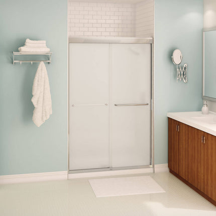 Kameleon 43-47 x 71 in. 6 mm Bypass Shower Door for Alcove Installation with Frosted glass in Chrome - Plumbing Market