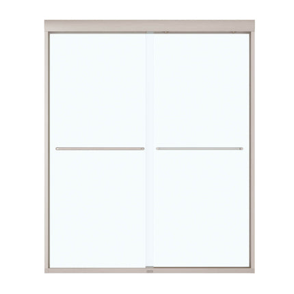 Kameleon 55-59 x 71 in. 8 mm Bypass Shower Door for Alcove Installation with Clear glass in Brushed Nickel - Plumbing Market