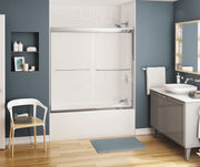 Kameleon 55-59 x 57 in. 8 mm Bypass Tub Door for Alcove Installation with Clear glass in Chrome - Plumbing Market