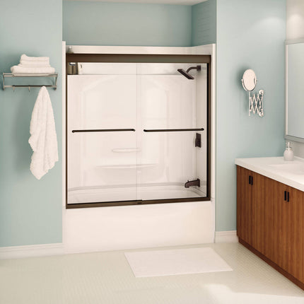 Kameleon SC 55-59 x 57 in. 6 mm Bypass Tub Door for Alcove Installation with Clear glass in Dark Bronze - Plumbing Market