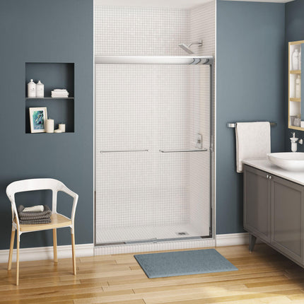 Kameleon SC 43-47 x 71 in. 6 mm Bypass Shower Door for Alcove Installation with Clear glass in Chrome - Plumbing Market