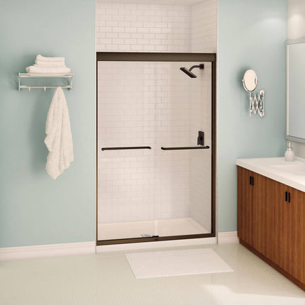 Kameleon SC 43-47 x 71 in. 6 mm Bypass Shower Door for Alcove Installation with Clear glass in Dark Bronze - Plumbing Market