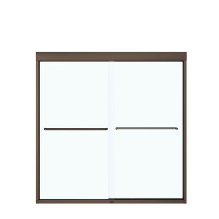Kameleon SC 55-59 x 57 in. 8 mm Bypass Tub Door for Alcove Installation with Clear glass in Dark Bronze - Plumbing Market