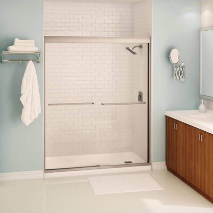 Kameleon SC 55-59 x 71 in. 8 mm Bypass Shower Door for Alcove Installation with Clear glass in Brushed Nickel - Plumbing Market