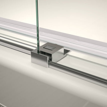 Halo Pro 48 x 32 x 78 3/4 in. 8mm Sliding Shower Door for Corner Installation with Clear glass in Chrome - Plumbing Market