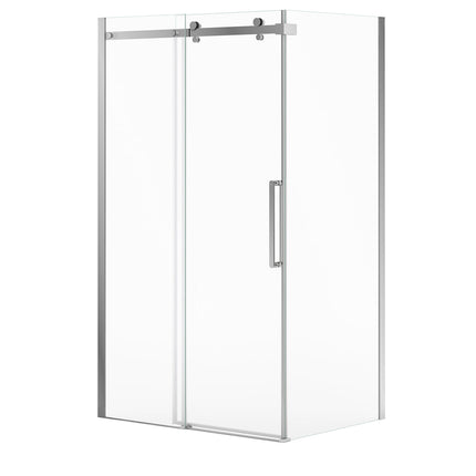 Halo Pro 48 x 36 x 78 3/4 in. 8mm Sliding Shower Door for Corner Installation with Clear glass in Chrome - Plumbing Market
