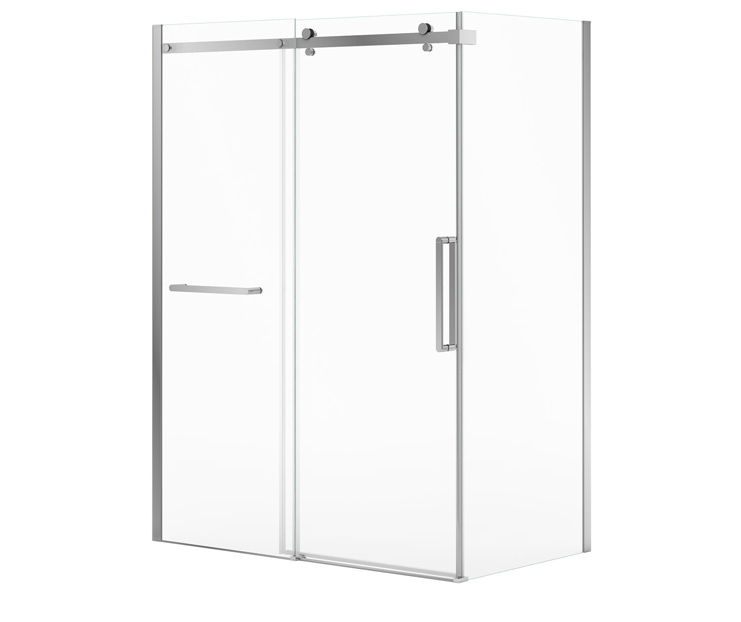 Halo Pro 60 x 32 x 78 3/4 in. 8mm Sliding Shower Door with Towel Bar for Corner Installation with Clear glass in Chrome - Plumbing Market