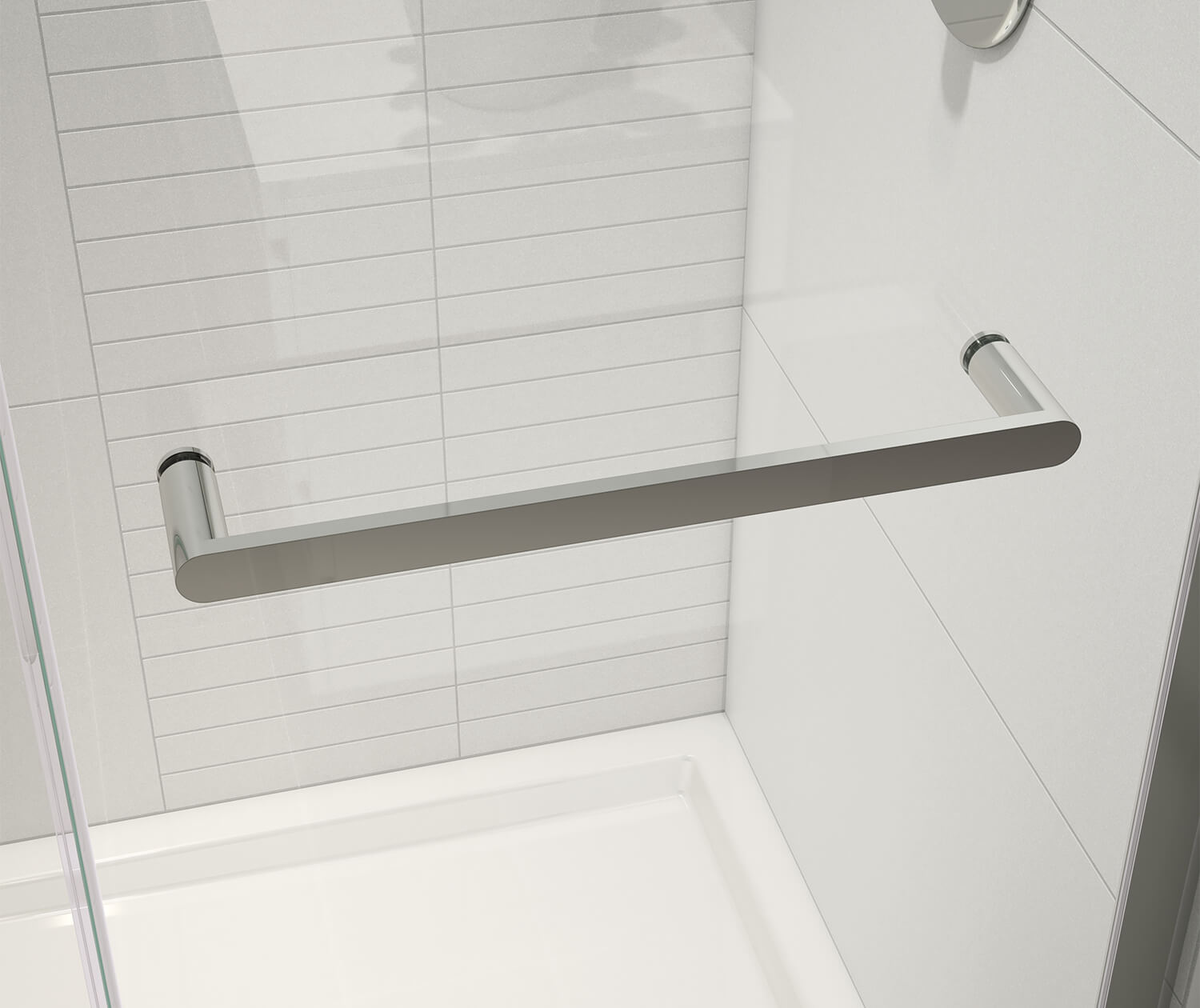 Halo Pro 48 x 36 x 78 3/4 in. 8mm Sliding Shower Door with Towel Bar for Corner Installation with Clear glass in Chrome - Plumbing Market