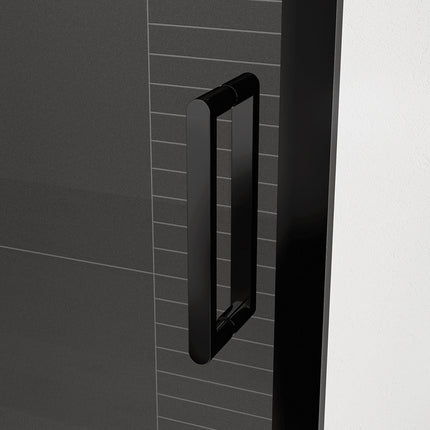 Connect Pro 43 ½-45 x 76 in. 6mm Sliding Shower Door for Alcove Installation with Clear glass in Matte Black - Plumbing Market