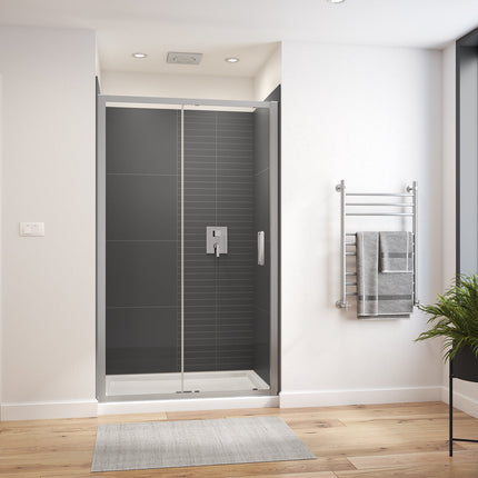 Connect Pro 45-46 ½ x 76 in. 6mm Sliding Shower Door for Alcove Installation with Clear glass in Chrome - Plumbing Market