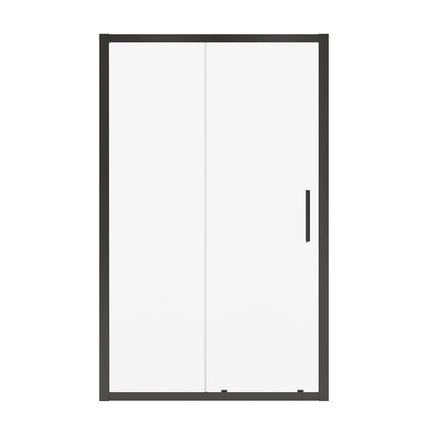 Connect 45-46 1/2 x 72 in. 6mm Sliding Shower Door for Alcove Installation with Clear glass in Matte Black - Plumbing Market