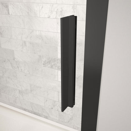 Connect 55 ½-57 x 72 in. 6mm Sliding Shower Door for Alcove Installation with Clear glass in Matte Black - Plumbing Market