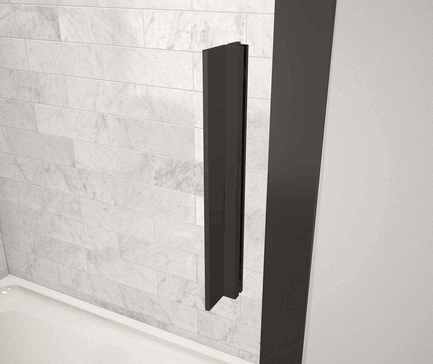 Connect 57-58 ½ x 72 in. 6mm Sliding Shower Door for Alcove Installation with Clear glass in Matte Black - Plumbing Market
