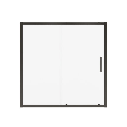 Connect 55 ½-57 x 57 in. 6mm Sliding Tub Door for Alcove Installation with Clear glass in Matte Black - Plumbing Market