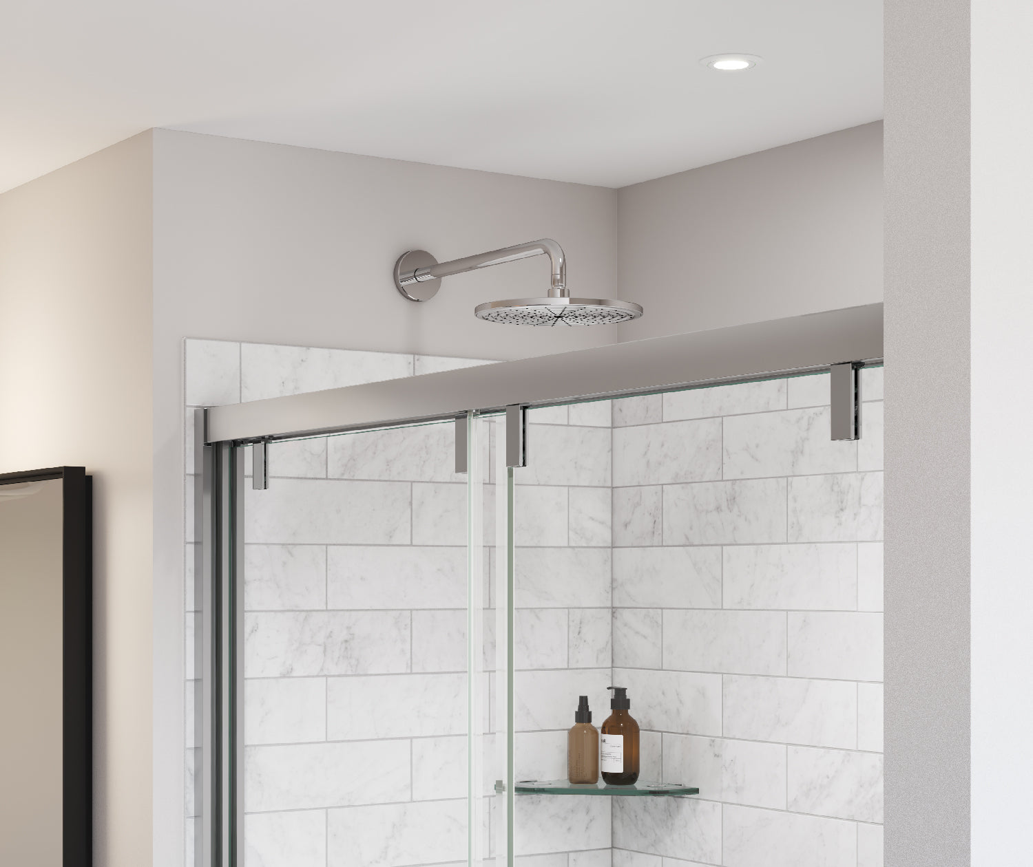 Uptown 56-59 x 58 in. 8 mm Bypass Tub Door for Alcove Installation with Clear glass in Chrome - Plumbing Market
