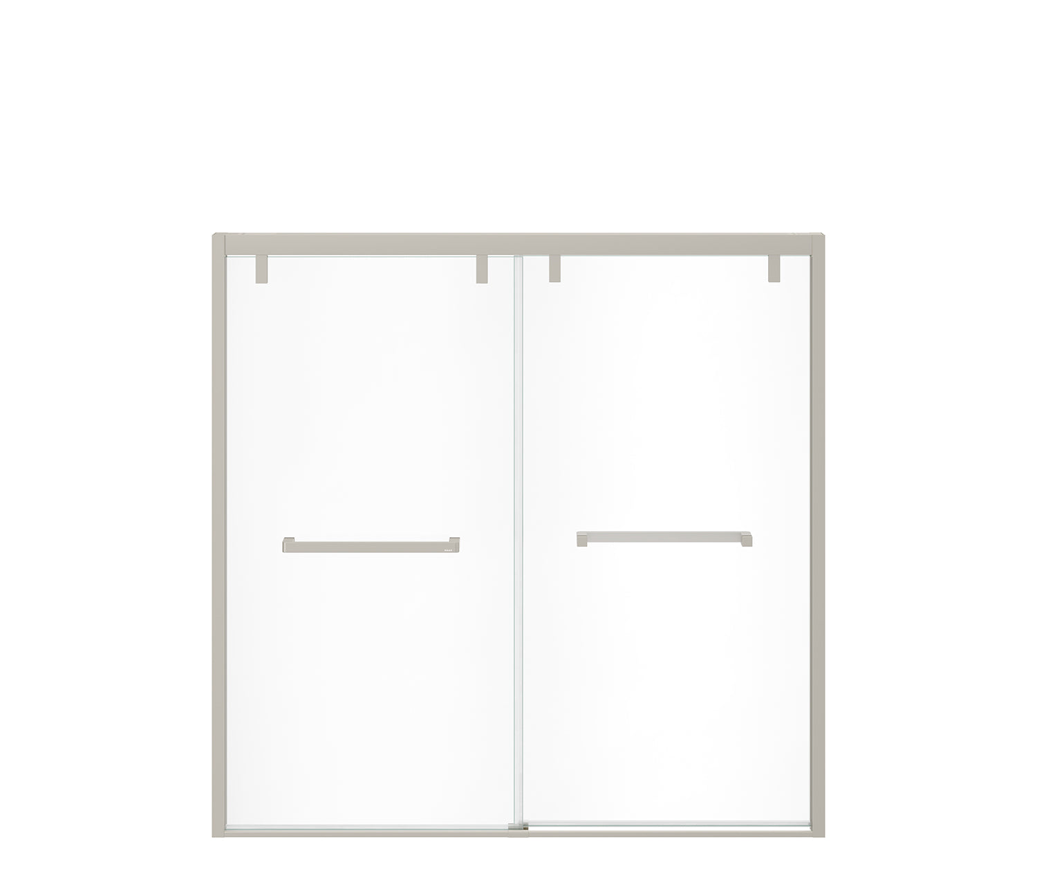 Uptown 56-59 x 58 in. 8 mm Bypass Tub Door for Alcove Installation with Clear glass in Brushed Nickel - Plumbing Market