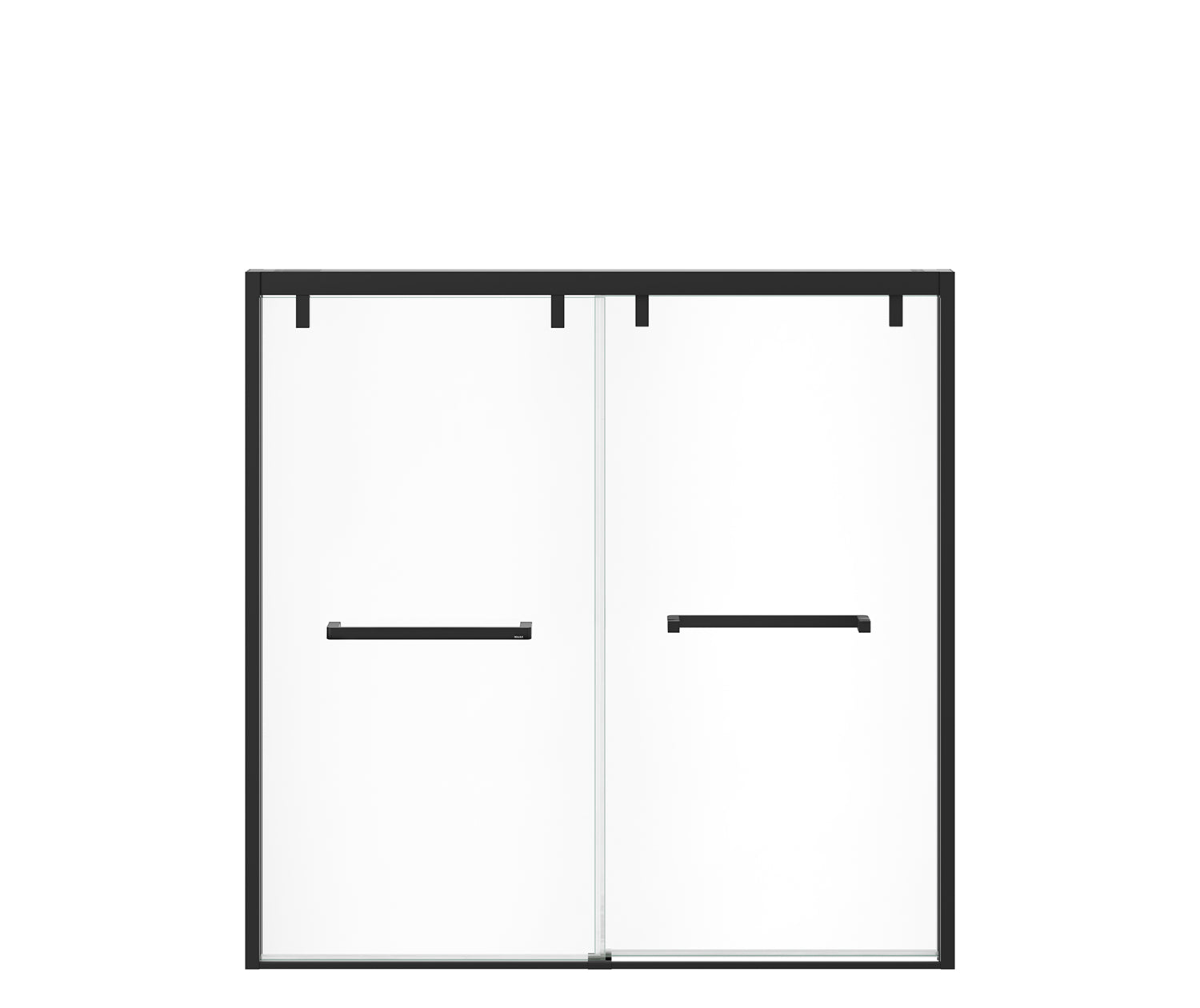 Uptown 56-59 x 58 in. 8 mm Bypass Tub Door for Alcove Installation with Clear glass in Matte Black - Plumbing Market