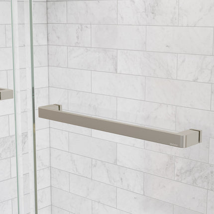 Uptown 44-47 x 76 in. 8 mm Bypass Shower Door for Alcove Installation with Clear glass in Brushed Nickel - Plumbing Market