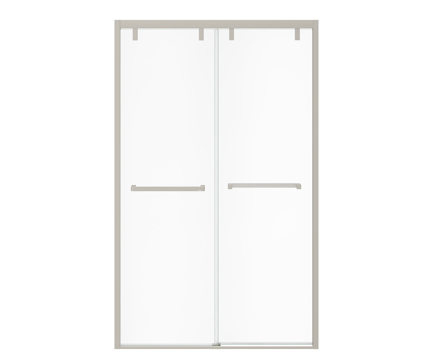 Uptown 44-47 x 76 in. 8 mm Bypass Shower Door for Alcove Installation with Clear glass in Brushed Nickel - Plumbing Market