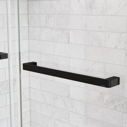 Uptown 44-47 x 76 in. 8 mm Bypass Shower Door for Alcove Installation with Clear glass in Matte Black - Plumbing Market