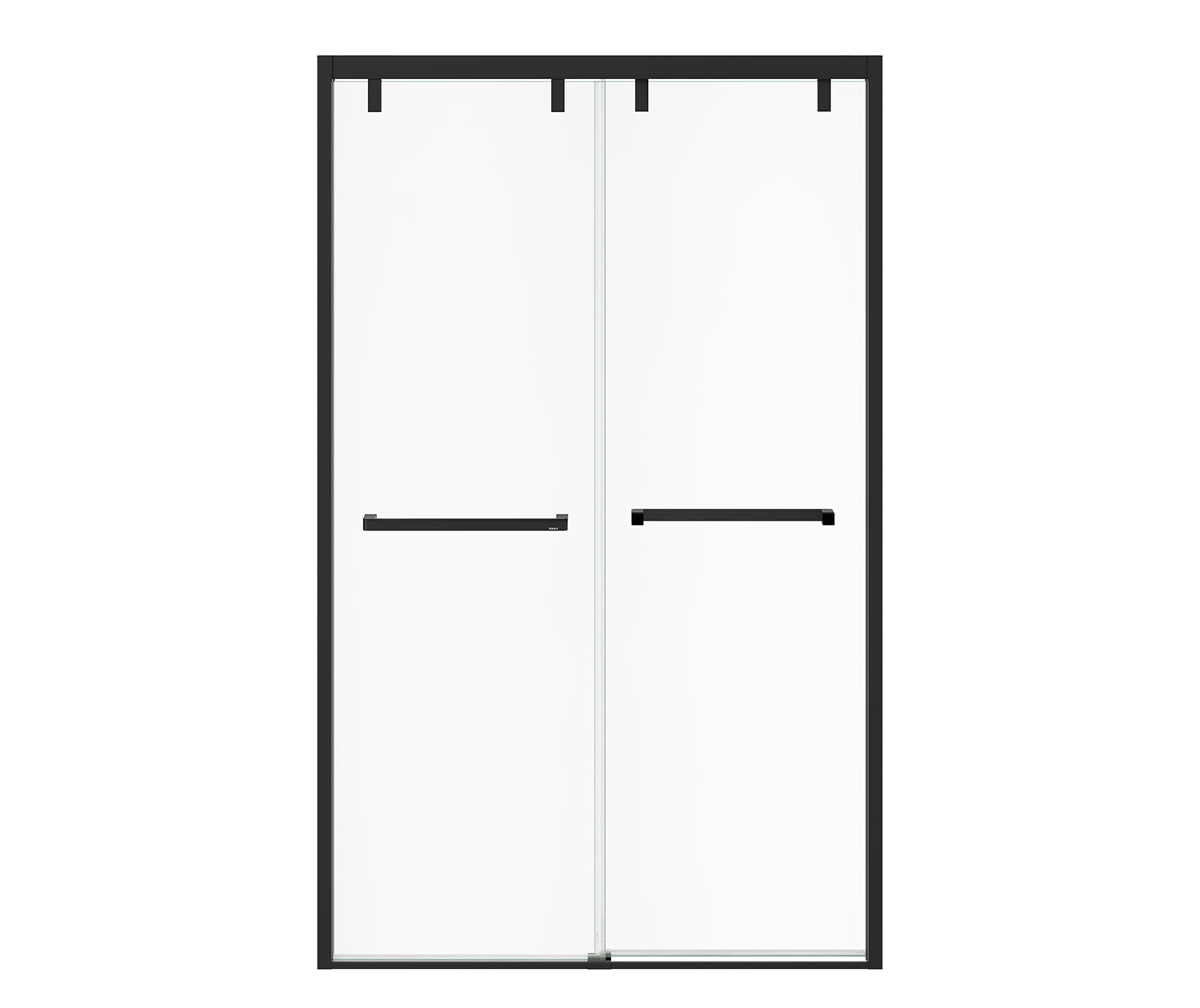 Uptown 44-47 x 76 in. 8 mm Bypass Shower Door for Alcove Installation with Clear glass in Matte Black - Plumbing Market