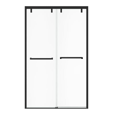 Uptown 44-47 x 76 in. 8 mm Bypass Shower Door for Alcove Installation with Clear glass in Matte Black - Plumbing Market