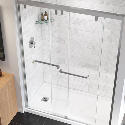 Uptown 56-59 x 76 in. 8 mm Bypass Shower Door for Alcove Installation with Clear glass in Chrome - Plumbing Market