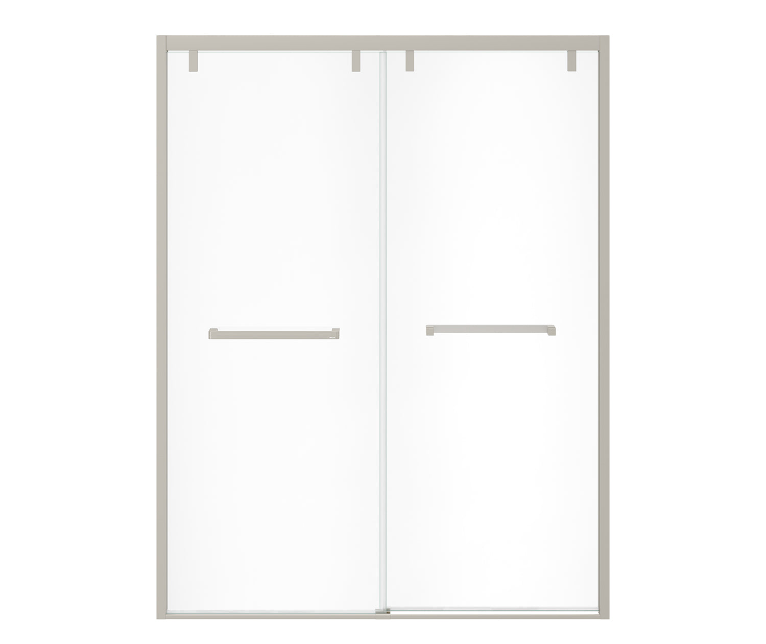 Uptown 56-59 x 76 in. 8 mm Bypass Shower Door for Alcove Installation with Clear glass in Brushed Nickel - Plumbing Market