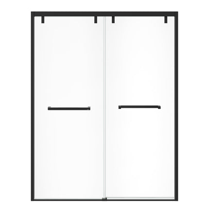 Uptown 56-59 x 76 in. 8 mm Bypass Shower Door for Alcove Installation with Clear glass in Matte Black - Plumbing Market