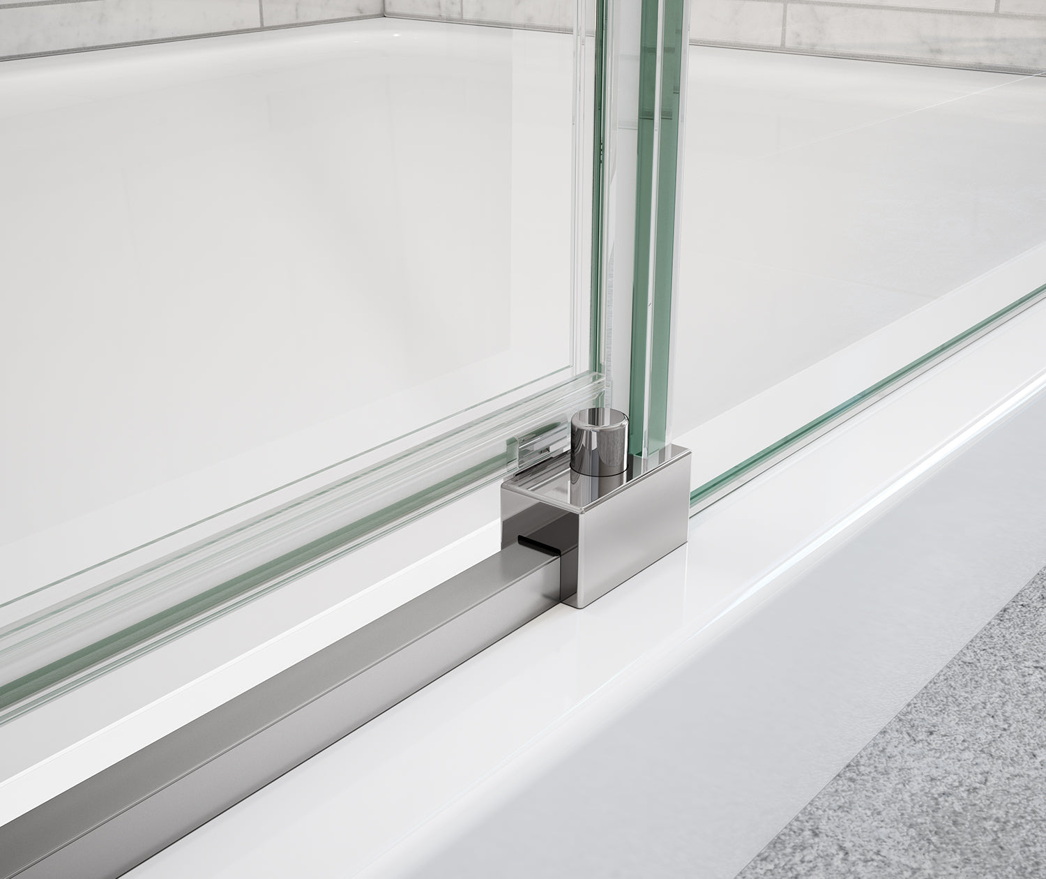 Uptown 44-47 x 76 in. 8 mm Sliding Shower Door for Alcove Installation with Clear glass in Chrome - Plumbing Market