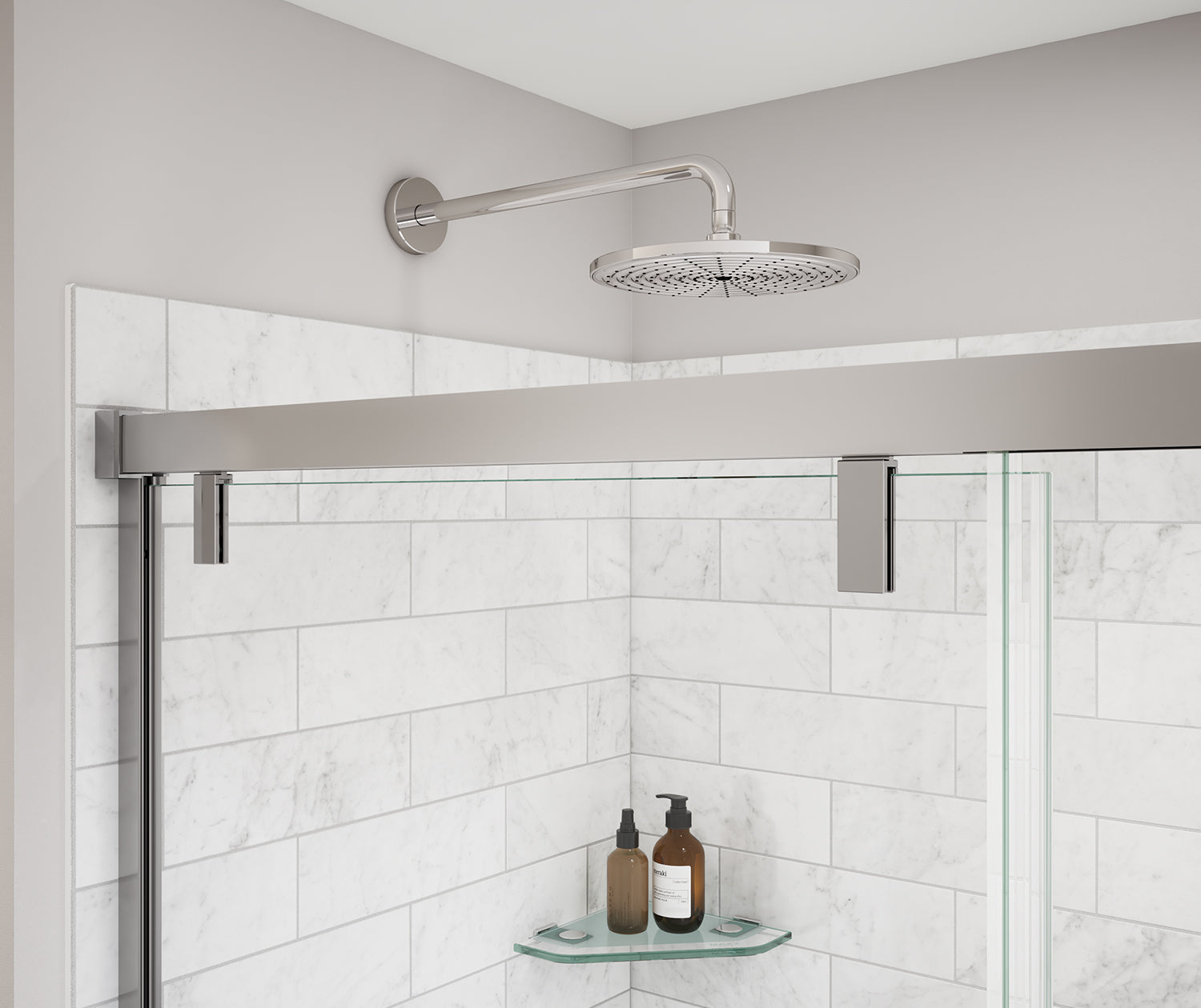 Uptown 44-47 x 76 in. 8 mm Sliding Shower Door for Alcove Installation with Clear glass in Chrome - Plumbing Market