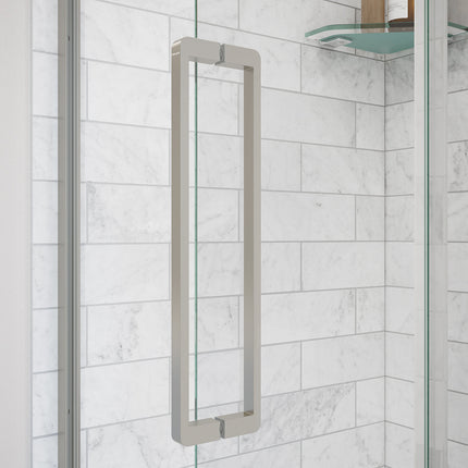 Uptown 44-47 x 76 in. 8 mm Sliding Shower Door for Alcove Installation with Clear glass in Brushed Nickel - Plumbing Market