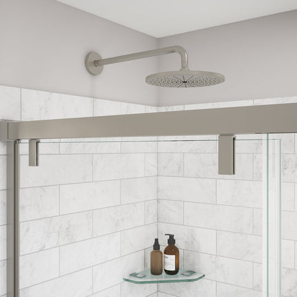 Uptown 44-47 x 76 in. 8 mm Sliding Shower Door for Alcove Installation with Clear glass in Brushed Nickel - Plumbing Market