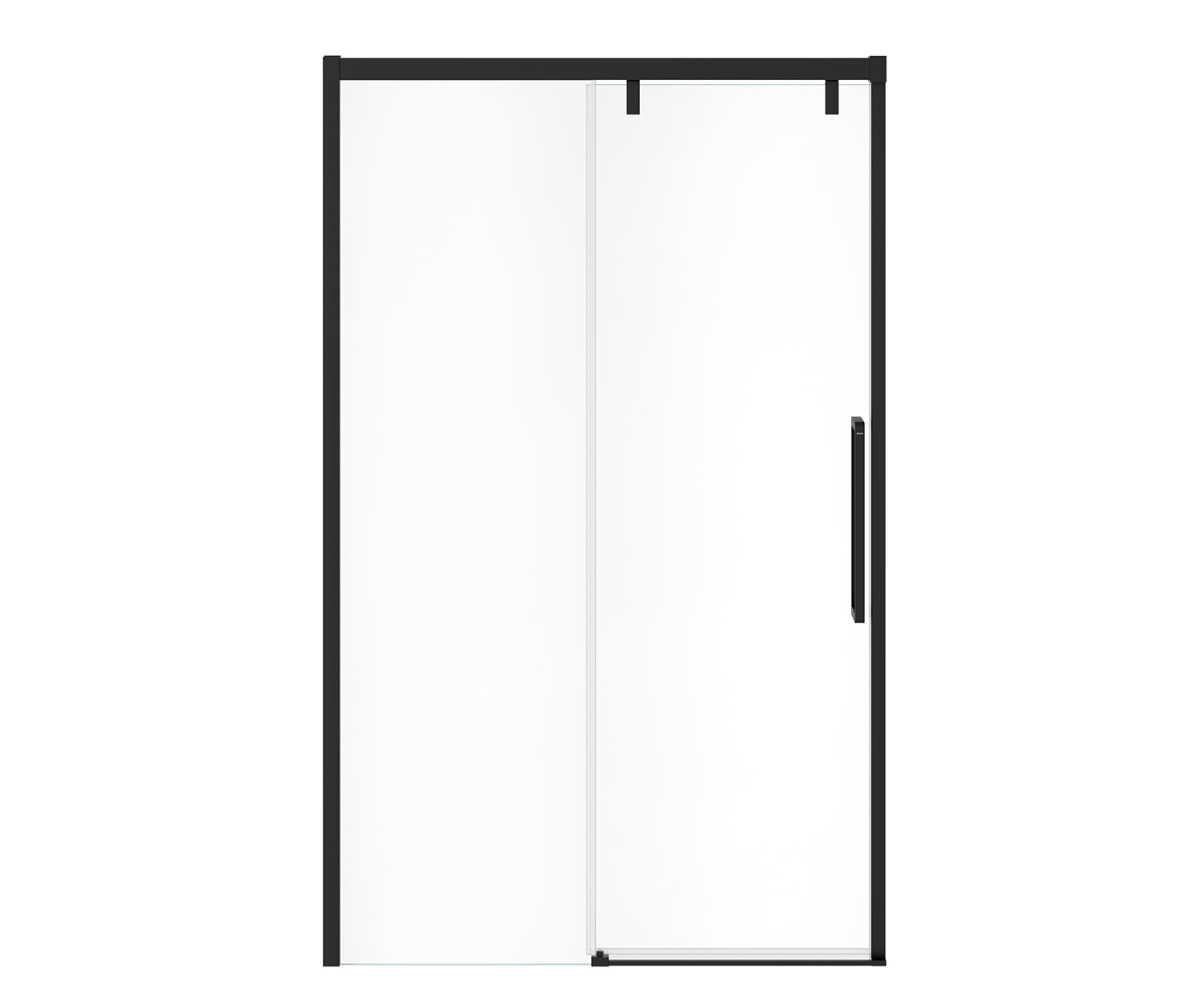 Uptown 44-47 x 76 in. 8 mm Sliding Shower Door for Alcove Installation with Clear glass in Matte Black - Plumbing Market
