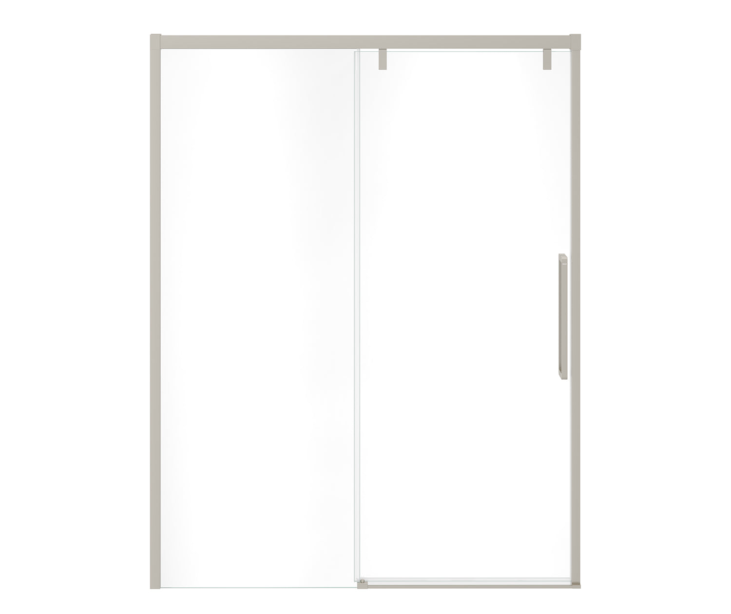Uptown 56-59 x 76 in. 8 mm Sliding Shower Door for Alcove Installation with Clear glass in Brushed Nickel - Plumbing Market