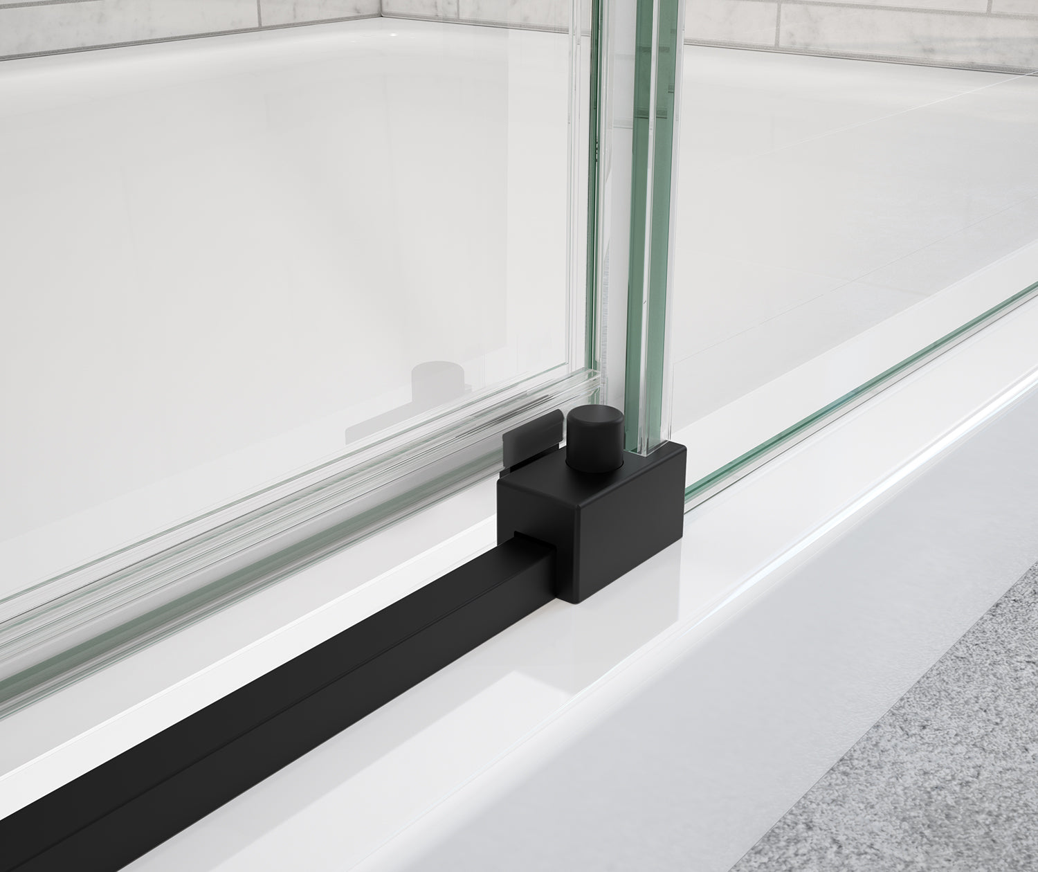 Uptown 56-59 x 76 in. 8 mm Sliding Shower Door for Alcove Installation with Clear glass in Matte Black - Plumbing Market