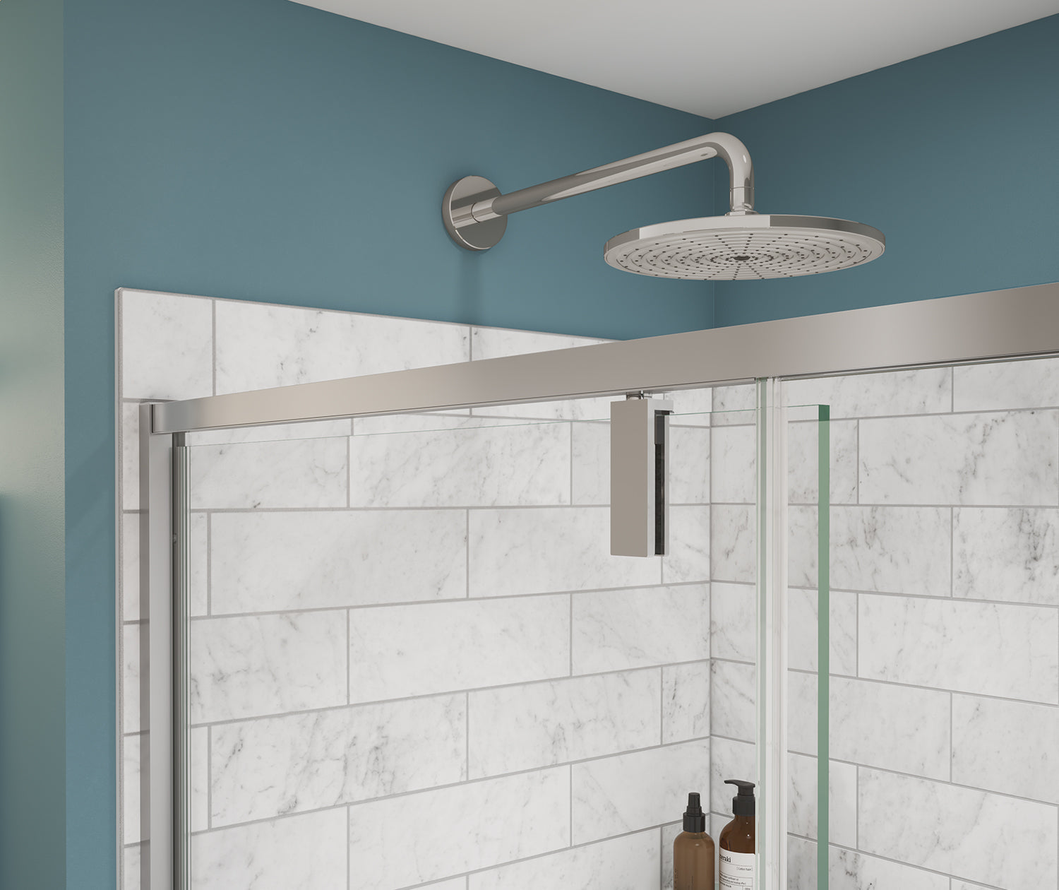 Uptown 57-59 x 76 in. 8 mm Pivot Shower Door for Alcove Installation with Clear glass in Chrome - Plumbing Market