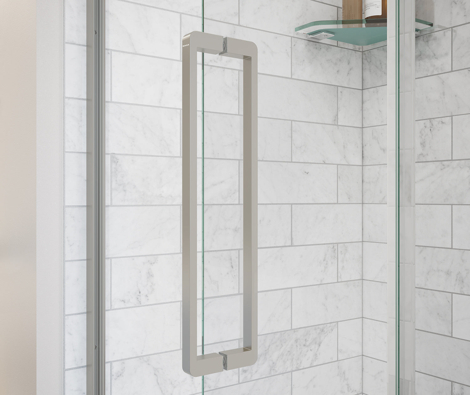 Uptown 57-59 x 76 in. 8 mm Pivot Shower Door for Alcove Installation with Clear glass in Brushed Nickel - Plumbing Market