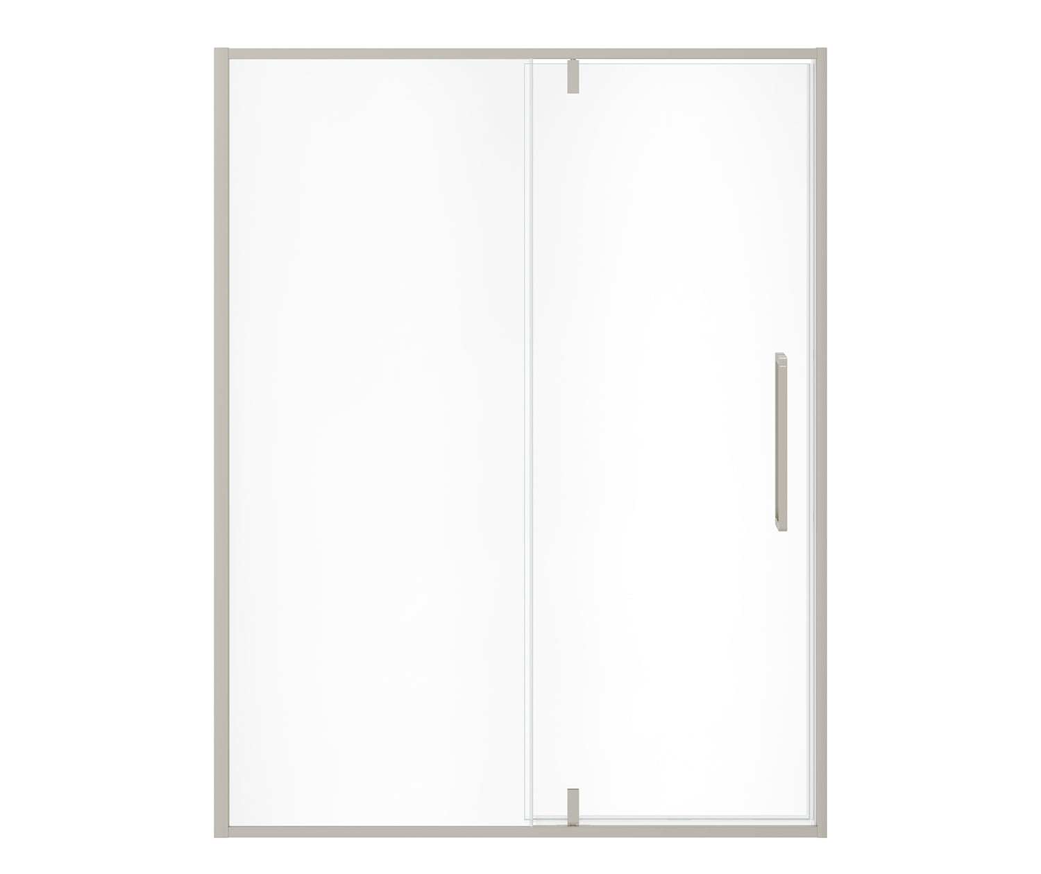 Uptown 57-59 x 76 in. 8 mm Pivot Shower Door for Alcove Installation with Clear glass in Brushed Nickel - Plumbing Market